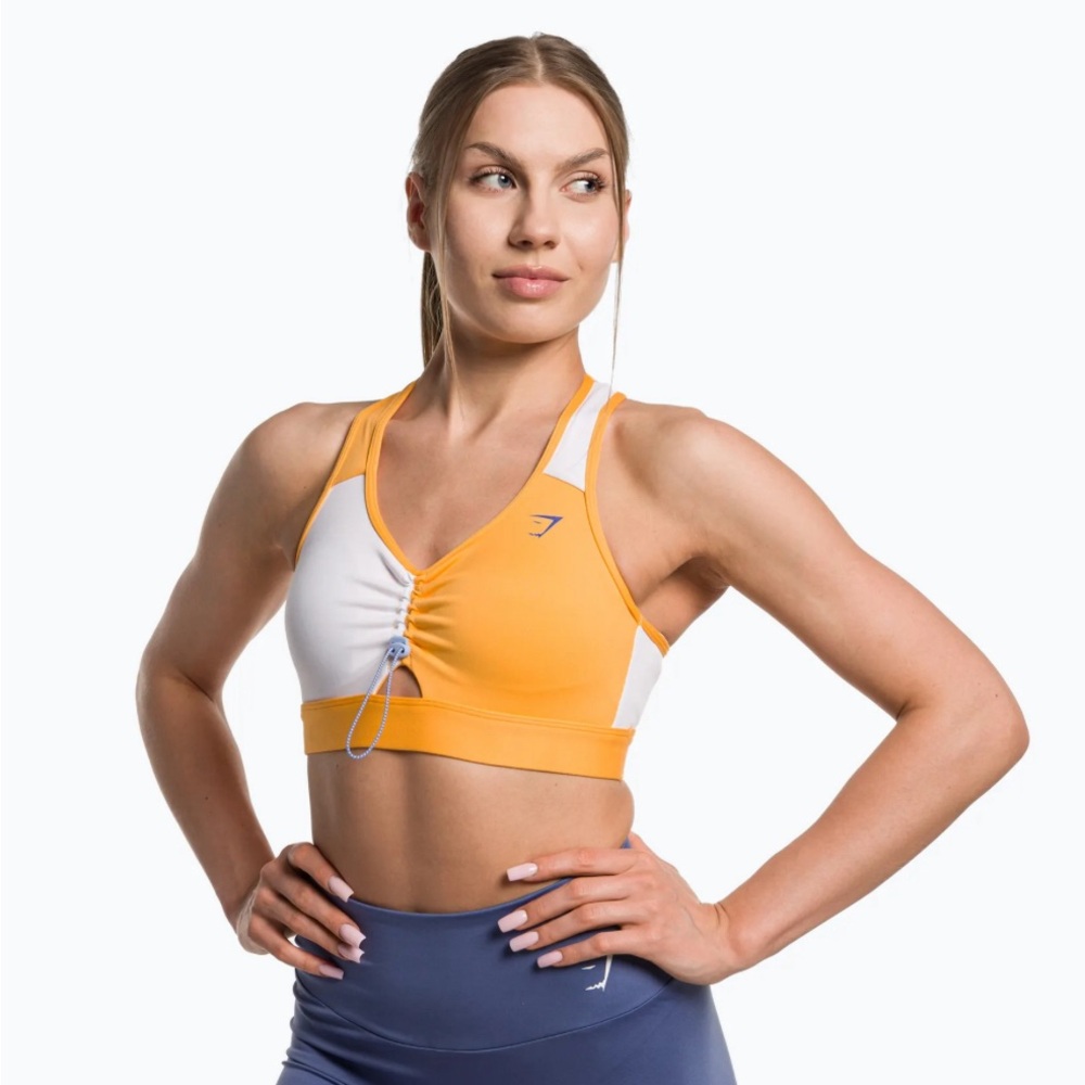 Women's Orange and White Sports Bra